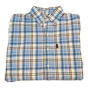 Texas Standard Plaid Button Up Long Sleeve Shirt. Made in Texas! Size Medium.